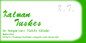kalman tuskes business card